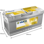 VARTA akumulator A4 (105Ah, D+, 950 A(EN), 394x175x190mm)