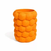 Mi Dekorativna oranžna vaza, strukturna, moderna oblikovalska skulptura