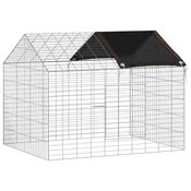 Vidaxl Kletka za zajce srebrna 100 x 78 x 78 cm Cinkana jeklena