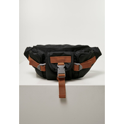 Hiking shoulder bag made of recycled ripstop black
