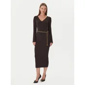 MICHAEL Michael Kors Pletena obleka MF5835G4VR Rjava Slim Fit