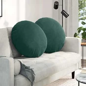 Jastucici za sjedenje 2 pcs Tamnozelena O 80 x 29 cm Baršun