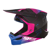 Dječja kaciga za motocross Shot Furious Matrix roza-plavo-crna