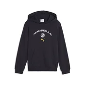 PUMA Olympique de Marseille ftblCulture Hoodie Youth, Clothing, Navy/White, 15-16Y