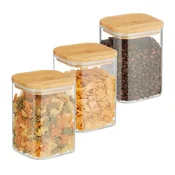 Northix Set 3 steklenih kozarcev za shranjevanje s pokrovi 900 ml