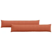 Vidaxl Blazine za kavč 2 szt. Rdeče oranžna 200 x 40 cm Žametna tkanina