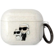 Karl Lagerfeld Etui Karl Lagerfeld Glitter Karl&Choupette za AirPods 3 - prozorno