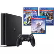 Sony PlayStation 4 Slim 500GB + HZD Complete Edition + Ratchet Clank + Uncharted Collection