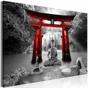 Slika - Buddha Smile (1 Part) Wide Red 120x80
