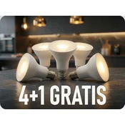 V-TAC E27 LED žarnica PAR38, 12,8 W, 930 lm, 4+1 gratis! Barva světla: Topla bela