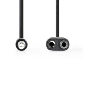 Nedis Stereoljudkabel | 3,5 mm Hane | 2x 3,5 mm, Hona | ponikljana | 0,20 m | Okrogla | Lada