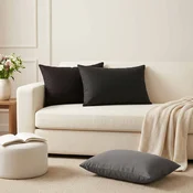 vidaXL Prevleka za blazino 2 kos HEERLEN Temno siva 50 x 80 cm Blago