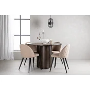 Venture Design Jedilna miza in stol set Olivia, miza 110x75 cm, stoli Mocca 57x77x50 cm, bež