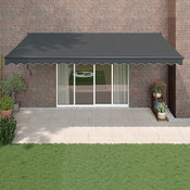 vidaXL Zložljiva tenda antracitna 5x3 m blago in aluminij