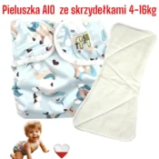 shumee NappiMe AIO plenice za večkratno uporabo z žepom Coolmax s krili Samorogi, mint