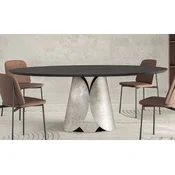 Casa Padrino Luxury Dining Table Black/Silver 200 cm - Made in Italy
