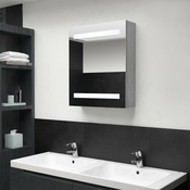 LED kupaonski ormaric s ogledalom siva boja betona 50x14x60 cm