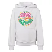 Kids Save And Love Hoody white