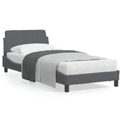 shumee vidaXL Posteljni okvir brez vzmetnice temno siv 90x190 cm žamet