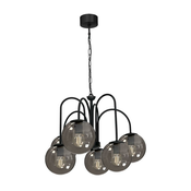 Luster na lancu CAMBRIDGE 6xE14/60W/230V crna