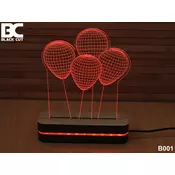 Black Cut 3D Lampa sa 9 različitih boja i daljinskim upravljačem - Baloni ( B001 )