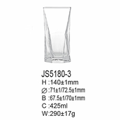 Staklena caša za pice,ice coffee 425 ml Rock 6/1 JS5180-3