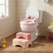 Eco Toys Adapter za WC šolju sa stepenicama i platformom za decu, Roze