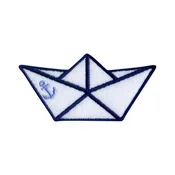 shumee Našitek Origami čoln - sidro - Podloga za likanje/toplotno varjenje - Vezen našitek/značka/emblem