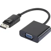 renkforce DisplayPort / VGA adapter [1x DisplayPort vtič - 1x VGA-vtičnica] črne barve s pozlačenimi vtičnimi kontakti renkforce
