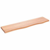 Vidaxl Stenska polica svetlo rjava 60x20x2 cm trdna hrastovina