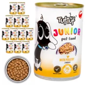 Tuff Stuff JUNIOR mokra hrana za mladičke s perutnino v konzervi 12 x 415 g s koščki v omaki