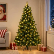 Umetno Zložljivo Božično Drevo 180 cm 300 LED Toplo bela