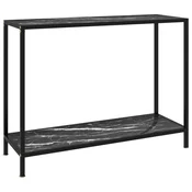 Konzolni stol crni 100 x 35 x 75 cm od kaljenog stakla