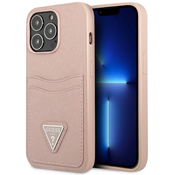 Guess GUHCP13LPSATPP iPhone 13 Pro 6,1 pink hardcase SaffianoTriangle Logo Cardslot (GUHCP13LPSATPP)