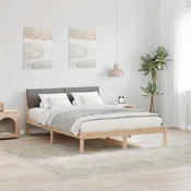 Okvir kreveta Smeda i taupe 140 x 190 cm Masivna borovina