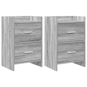 vidaXL vidaXL Posteljne mize 2 pcs Siva Sonoma 40 x 30 x 60 cm Inženirski les, (5000247411)