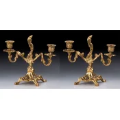 Casa Padrino luxury baroque candle holder set gold 21 x H. 20 cm - Handmade baroque style bronze candlesticks - Baroque decorative accessories - Baroque interior - Noble & Magnificent