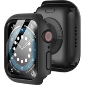 GS Ovitek + steklo 2 v 1 za Apple Watch 7/8/9 41 mm, črne barve