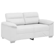 Vidaxl Dvosed kavč bel 160x81x84 cm umetno usnje