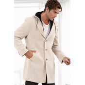 PLT9376 DEWBERRY MENS COAT-PRINT BEIGE