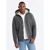 Ombre Unzipped cotton mens sweatshirt bomber - maroon