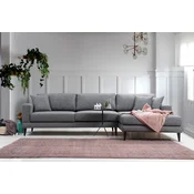 Atelier del Sofa Ugaona garnitura Nordic 90x85x303cm Tamnosiva