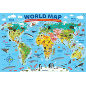 EuroGraphics Puzzle Ilustrirani zemljevid sveta 100 kosov