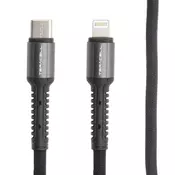 Teracell Evolution PD kabl za punjac USB C (muški) na lightning (muški) iPhone 11/12 1m crni