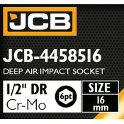 JCB UDARNI NATHVATNI KLJUC 1/2 Cr-Mo 6-kutni 16mm