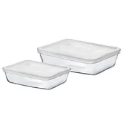 Set of 2 rectangular food containers, with lids, made of Cook & Freez