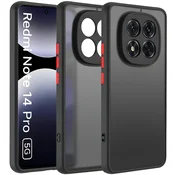 GS Silikonski ovitek za Xiaomi Redmi Note 14 Pro 5G / Xiaomi Poco X7 5G, z zaščito kamere, mat črne barve