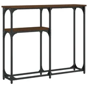 Vidaxl Konzolna mizica rjav hrast 90x22,5x75 cm inženirski les