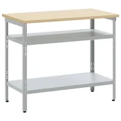 Vidaxl Delovna miza Siva 100 x 55 x 85 cm Prašno lakirano jeklo