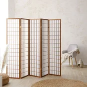 Homestyle4U Pregrada za prostor, 5-delna Shoji, 175x220x2,2 cm, rjava